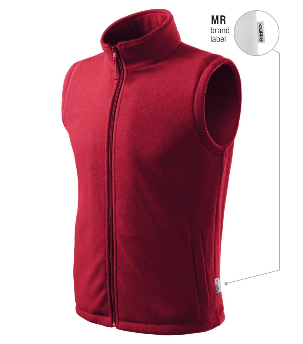 Kamizelka polarowa unisex RIMECK Next — Marlboro czerwony 23 (brand label)