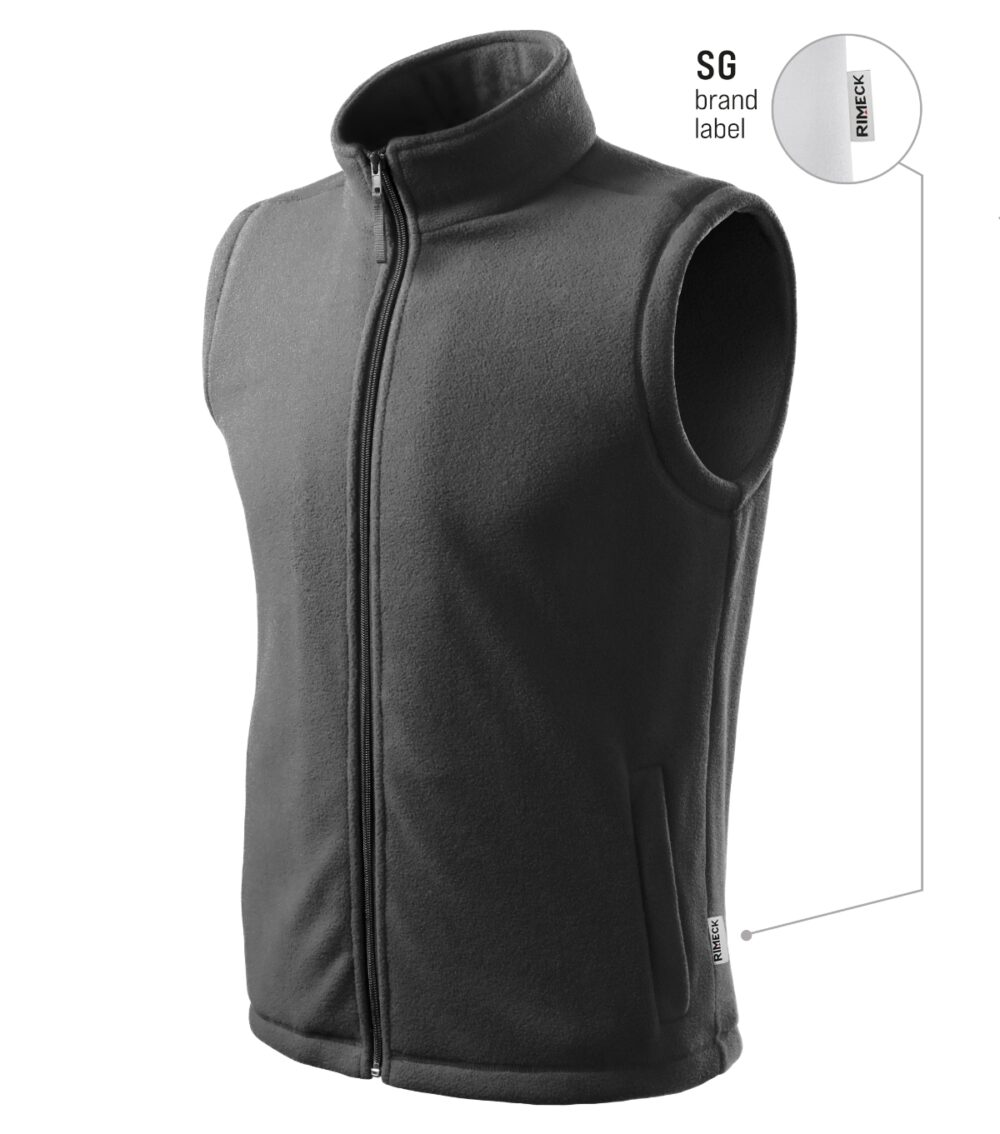 Kamizelka polarowa unisex RIMECK Next — Stalowy 36 (brand label)