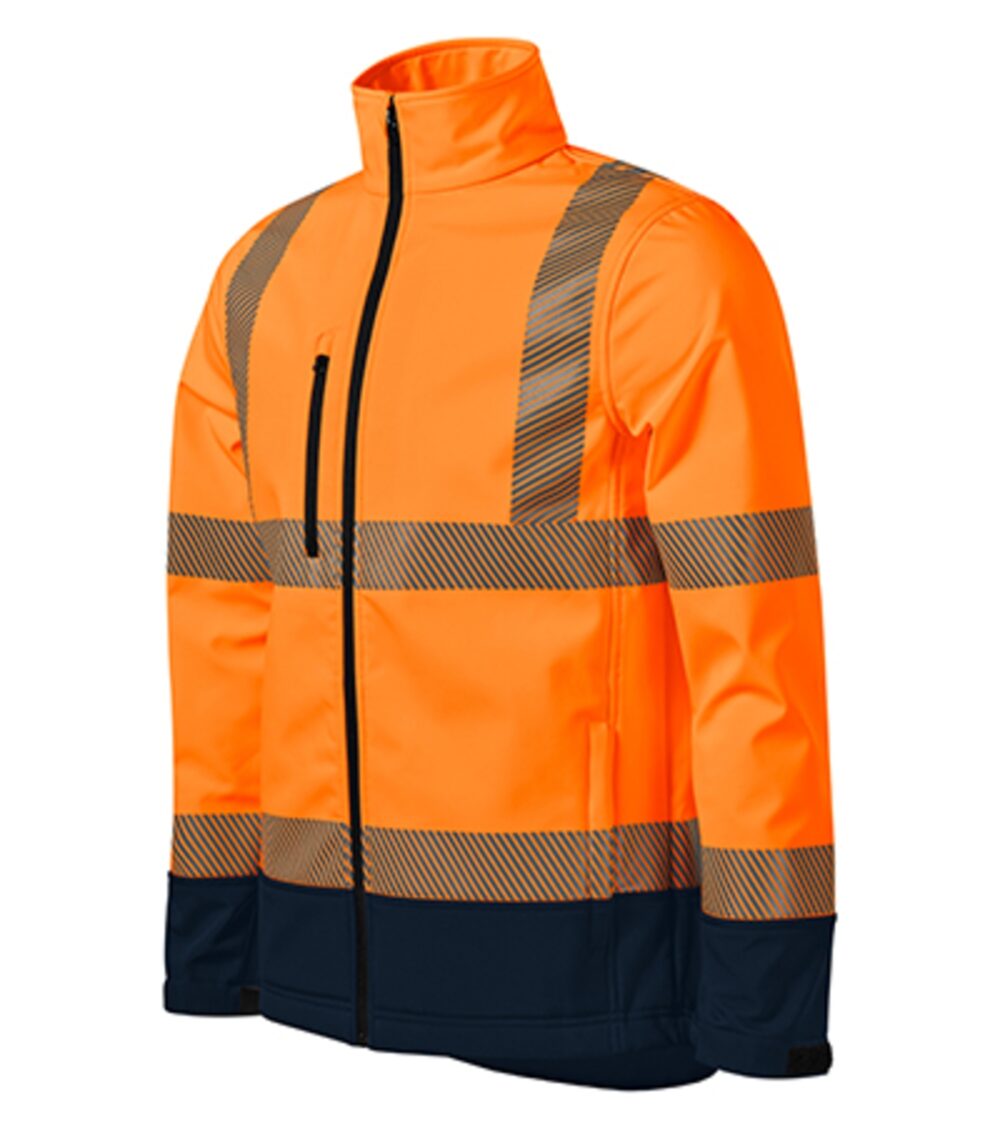 Softshell kurtka unisex RIMECK HV Drop — Fluorescencyjny pomarańczowy