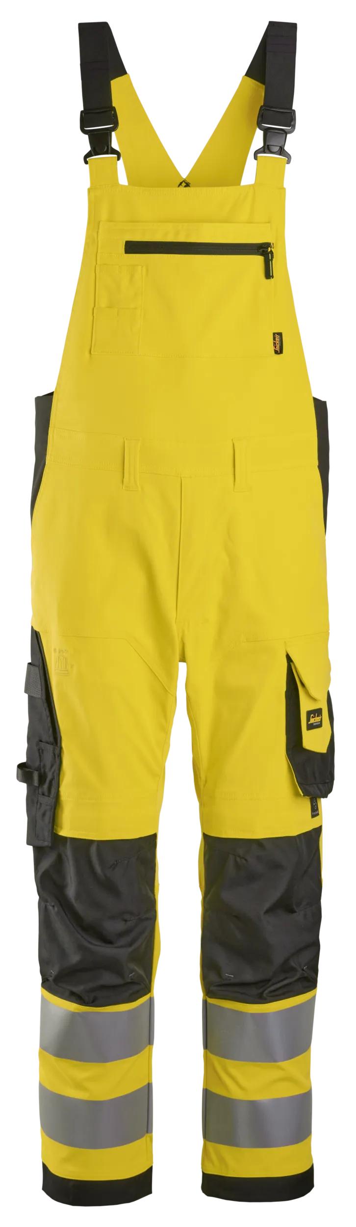 High-Vis, Ogrodniczki odblaskowe, EN 20471/2 — Żółty Odblaskowy / Czarny