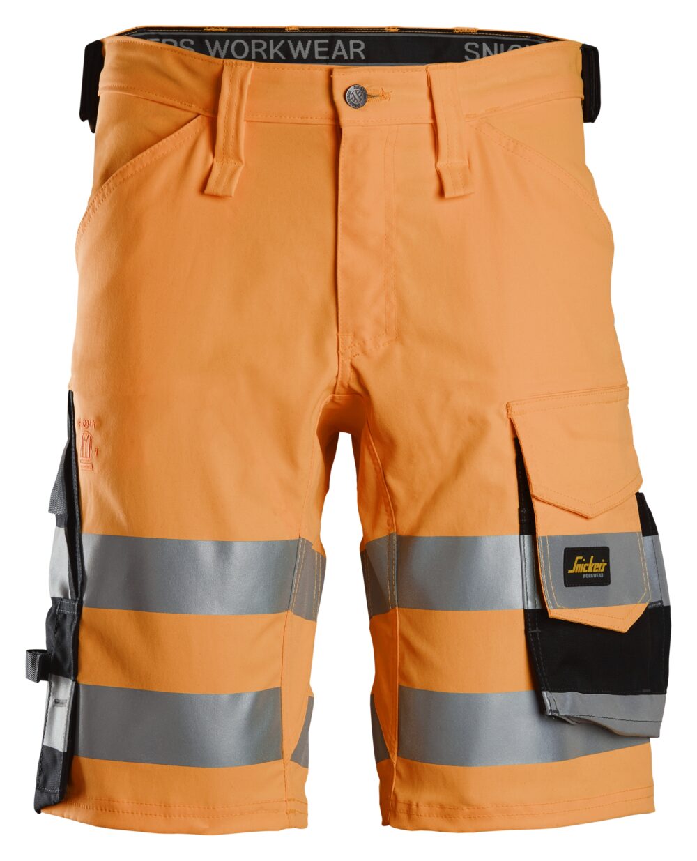 High-Vis, Spodenki odblaskowe stretch, EN 20471/1 — Pomarańczowy Odblaskowy / Czarny