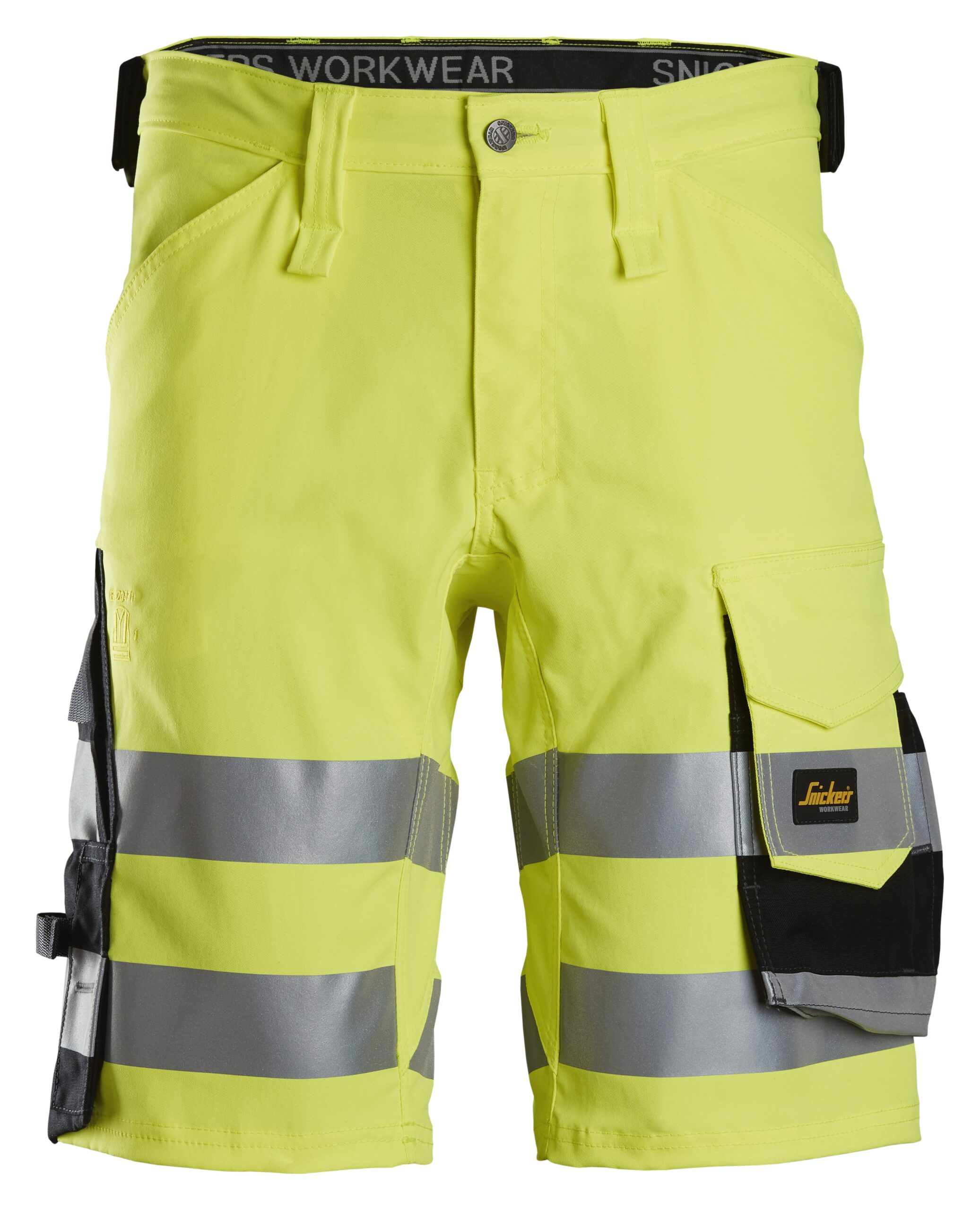 High-Vis, Spodenki odblaskowe stretch, EN 20471/1 — Żółty Odblaskowy / Czarny
