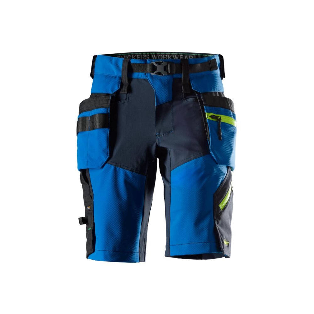 FlexiWork, Spodenki softshell stretch z odpinanymi workami kieszeniowymi — Czysty Niebieski / Granatowy