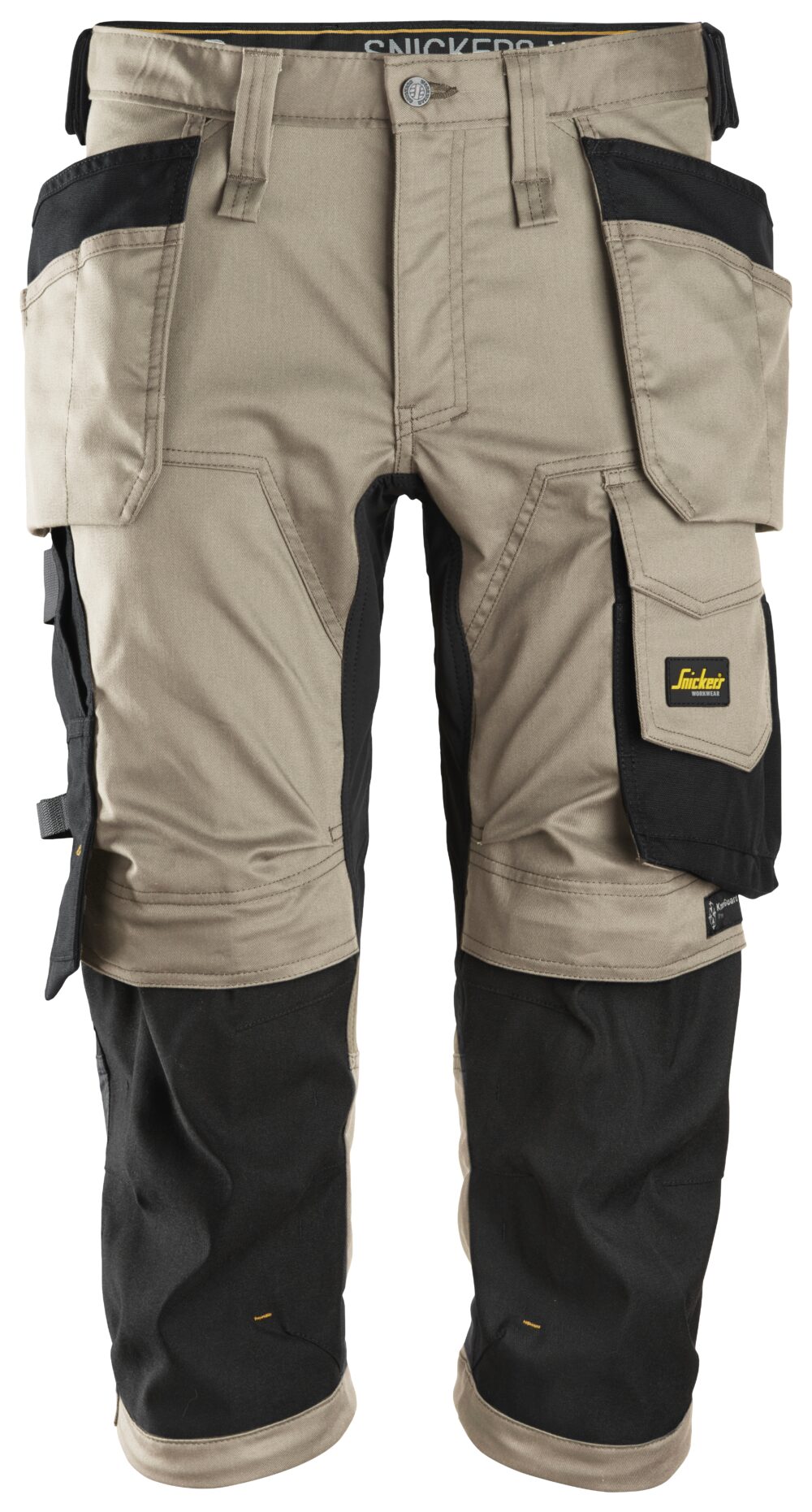 AllroundWork, Piratki stretch z workami kieszeniowymi — Khaki / Czarny
