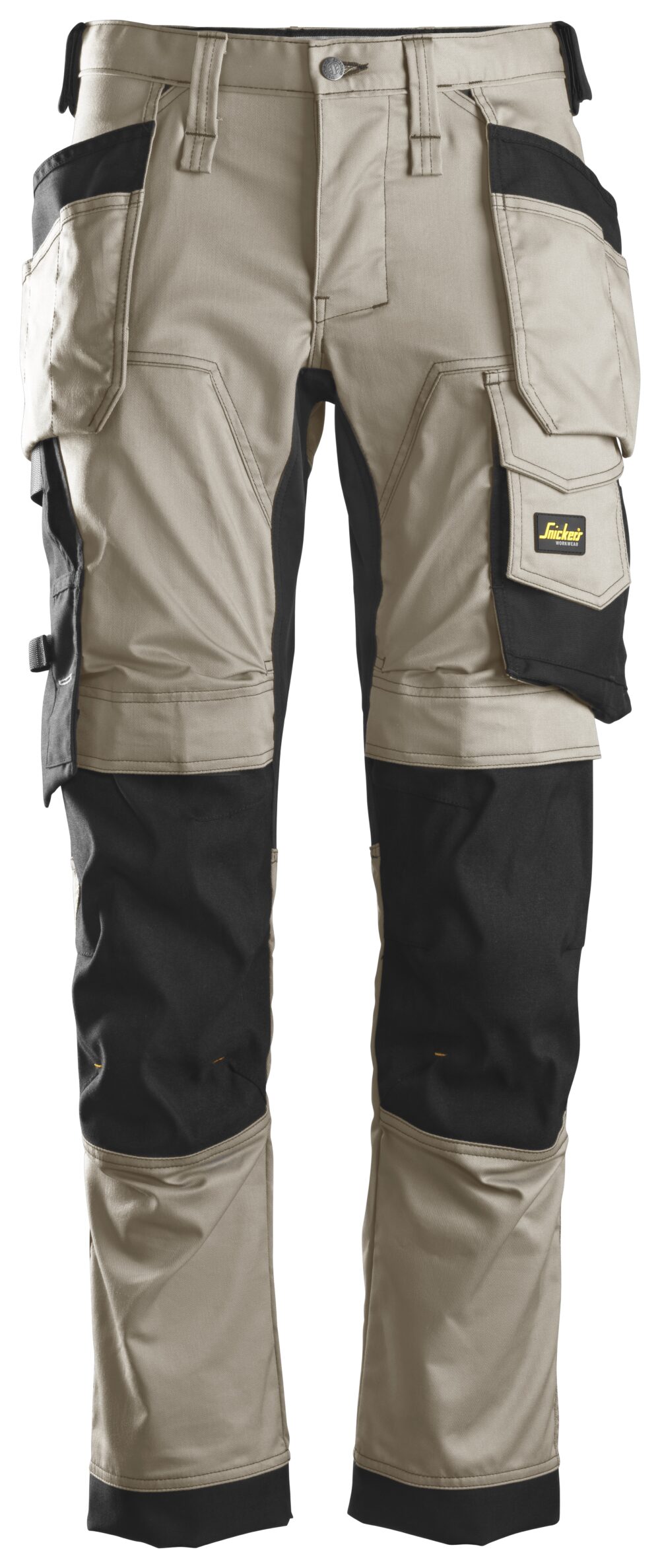 AllroundWork, Spodnie stretch z workami kieszeniowymi — Khaki / Czarny