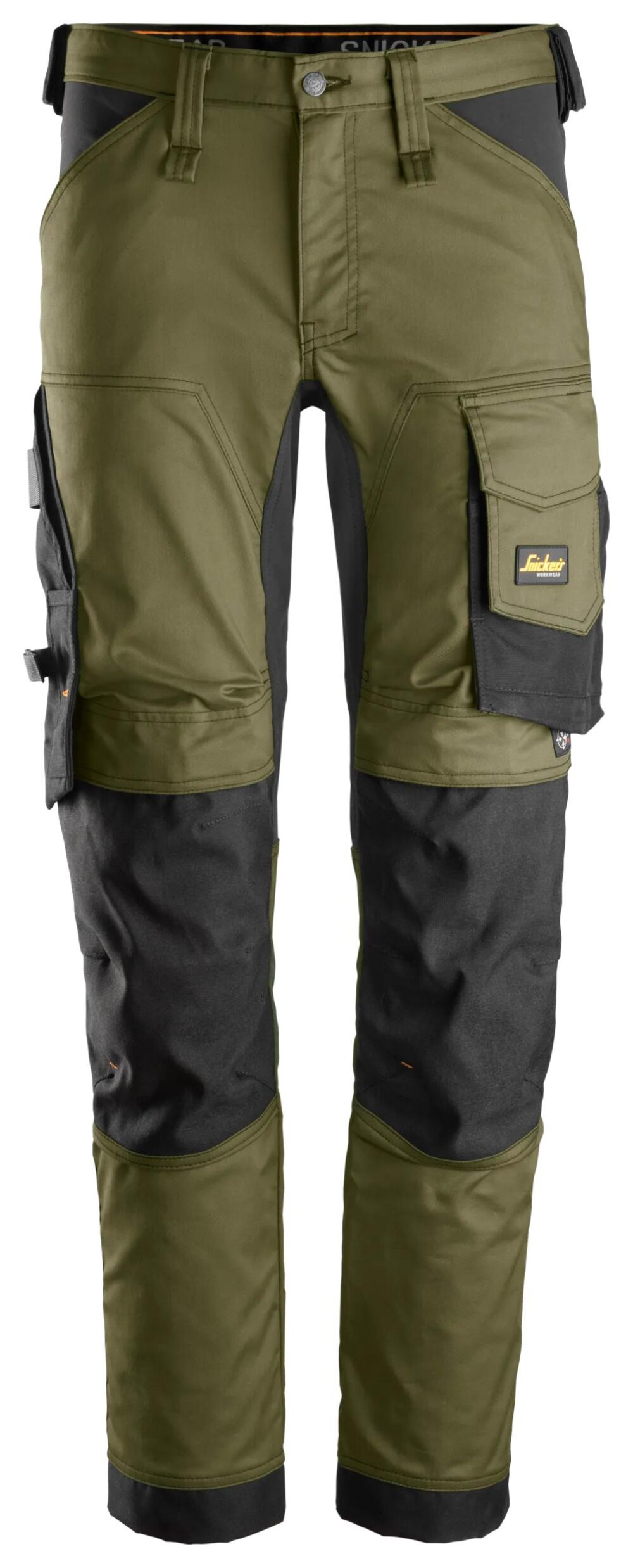 AllroundWork, Spodnie stretch — Khaki Zielone / Czarny