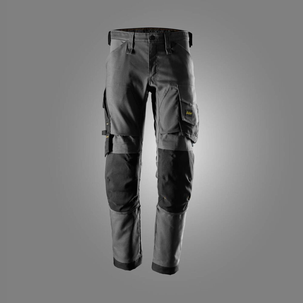 AllroundWork, Spodnie Canvas stretch — Stalowy Szary / Czarny