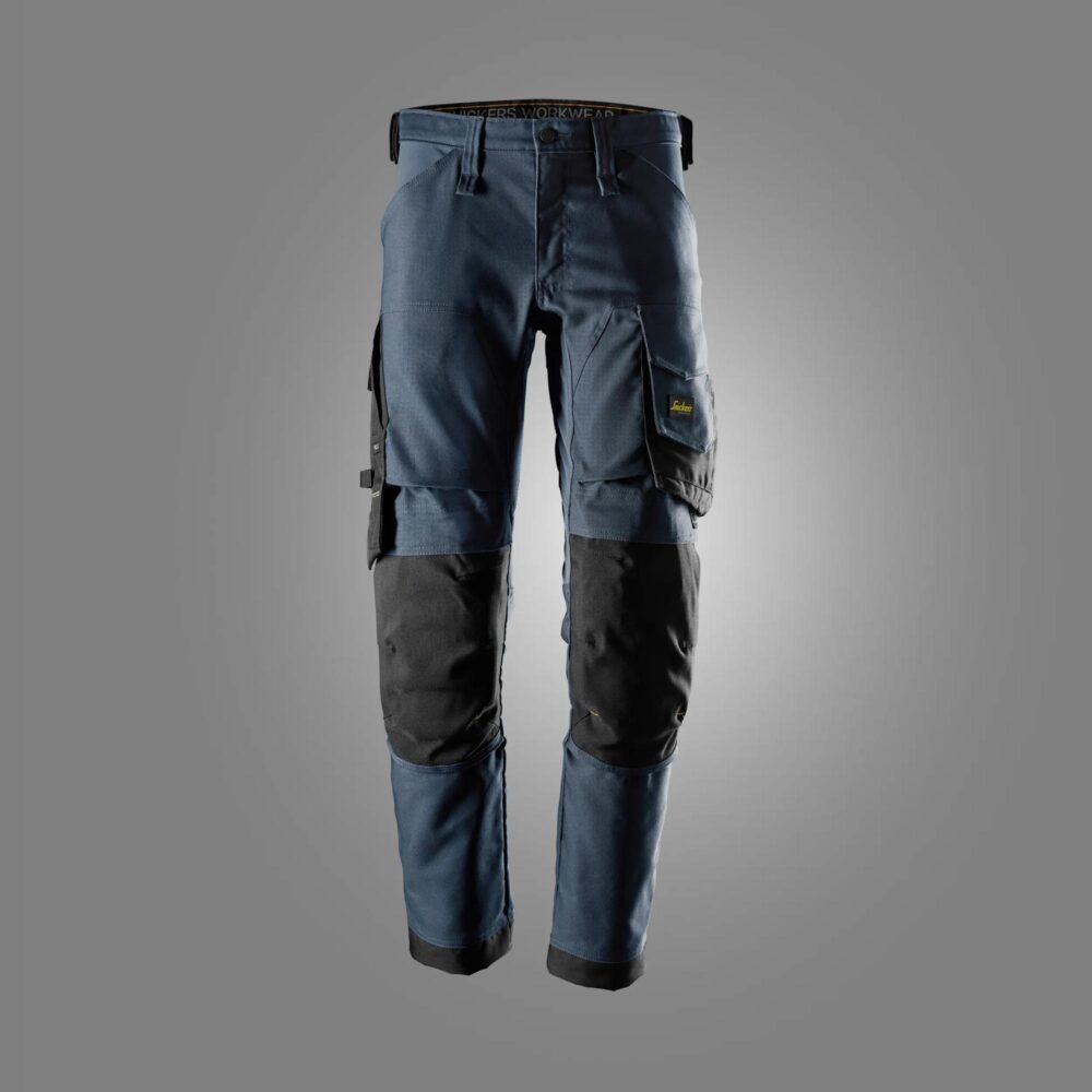 AllroundWork, Spodnie Canvas stretch — Granatowy / Czarny