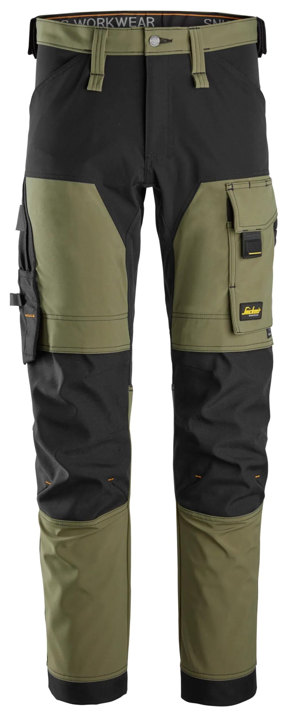 AllroundWork, Spodnie z 4-kierunkowym stretchem — Khaki Zielone / Czarny