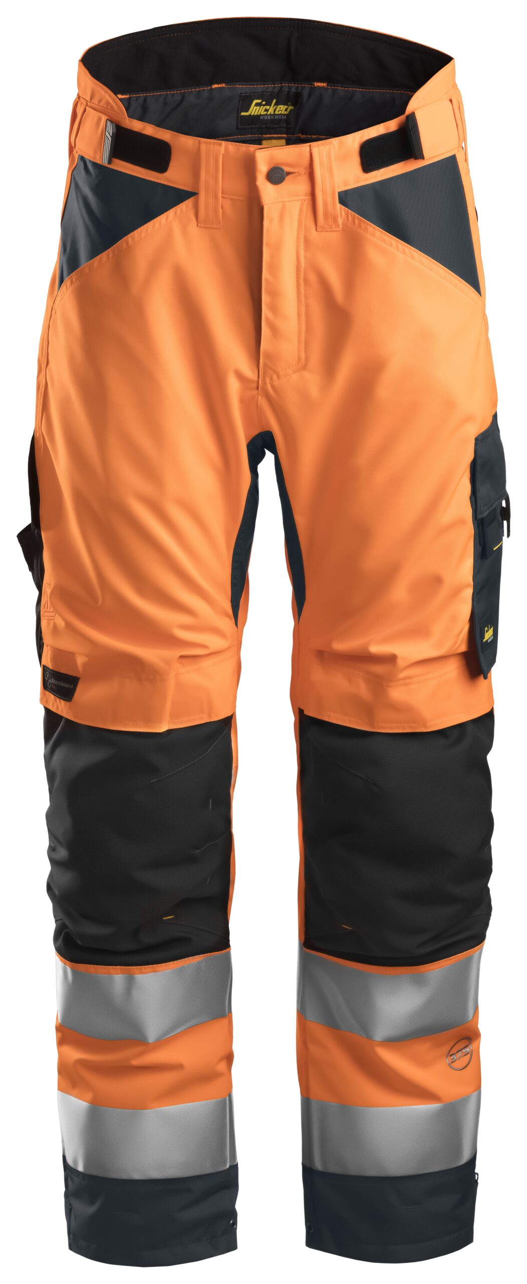 High-Vis, Spodnie odblaskowe ocieplane 37.5®, EN 20471/2 — Pomarańczowy Odblaskowy / Stalowy Szary