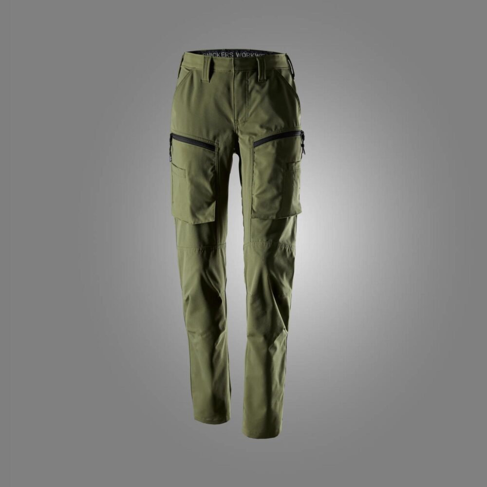 ServiceWork, Spodnie stretch – damskie — Khaki Zielone