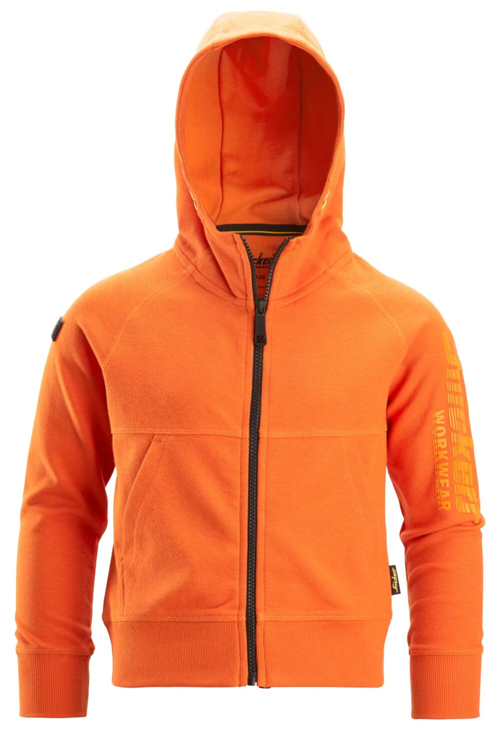 Bluza Logo Junior z kapturem, na suwak — Ciepły Pomarańczowy