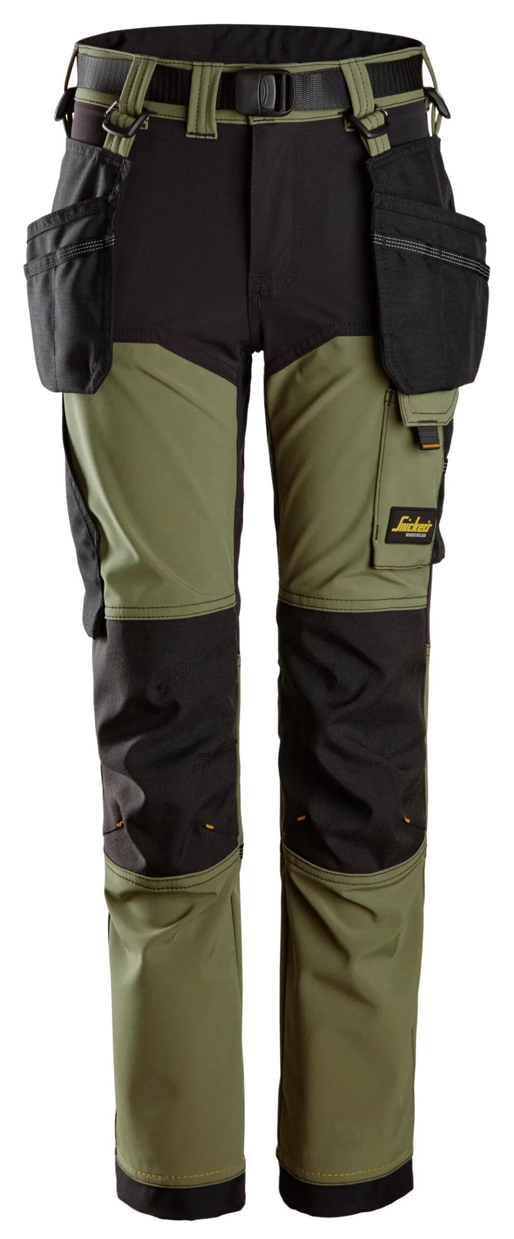 AllroundWork, Spodnie z 4-kierunkowym stretchem Junior — Khaki Zielone / Czarny