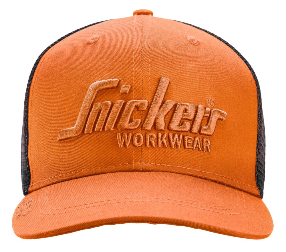 Czapka z daszkiem Trucker — Ciepły Pomarańczowy / Czarny
