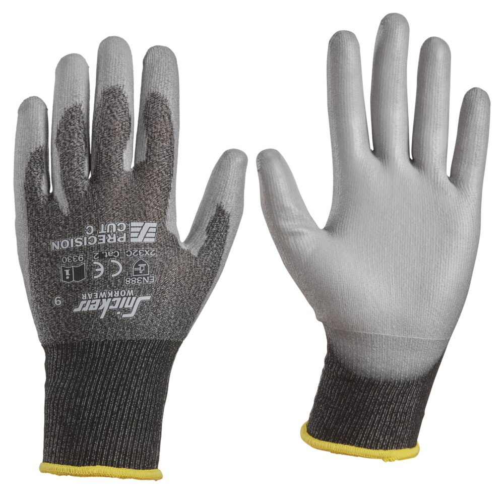 Rękawice Precision Cut C — Przygaszona Czerń / Kamienny Szary