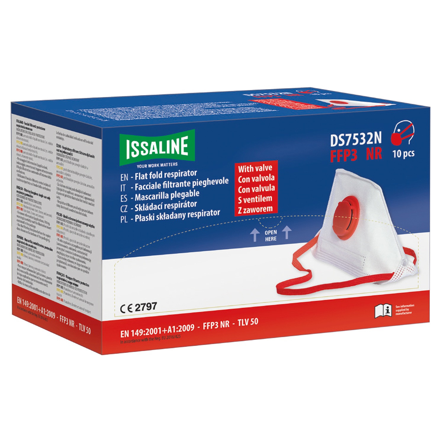 Półmaska FFP3 (op. 10 szt.) DS7532N - obrazek 2