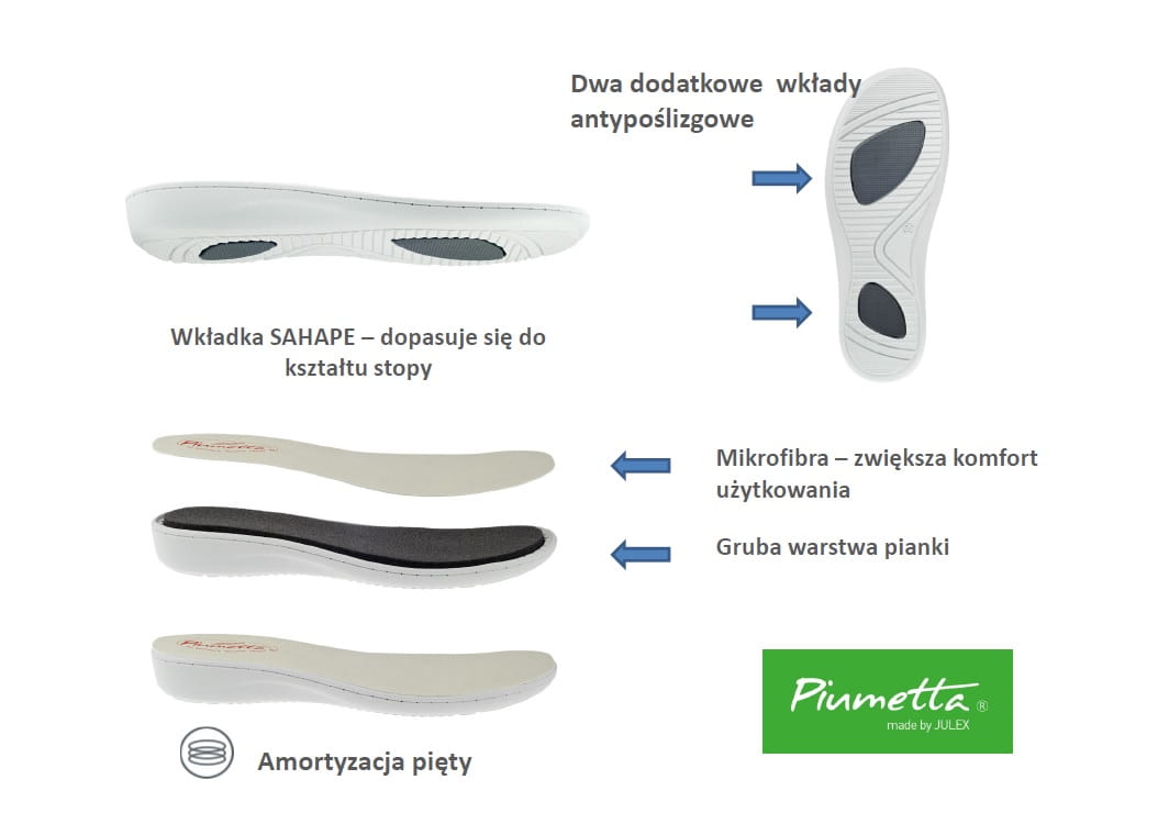 Saboty Damskie Piumetta 4435 czarne (brązowy spód) - obrazek 3