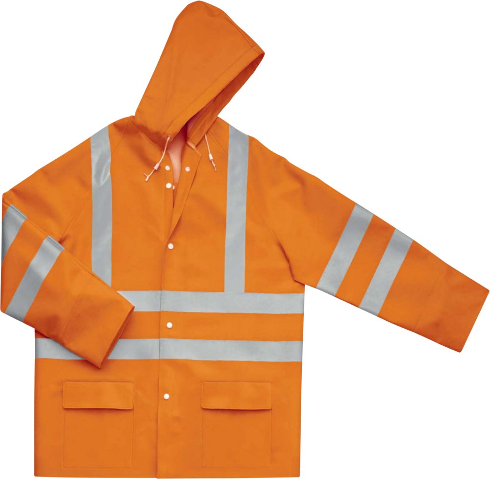 Bluza przeciwdeszczowa z poliestru powlekanego na zewnątrz Delta Plus 900VESHV — Pomarańczowy fluo