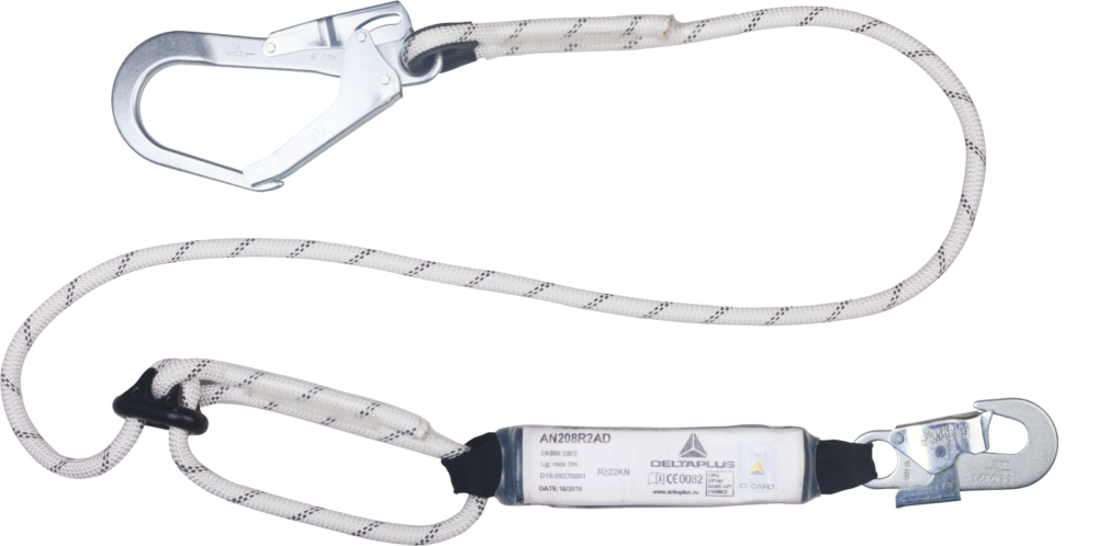 Amortyzator z liną 2 m Delta Plus AN208R2AD — Biało-czarny