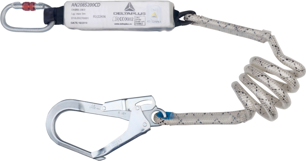 Amortyzator z liną 2m Delta Plus AN208S200CD — Biało-czarny
