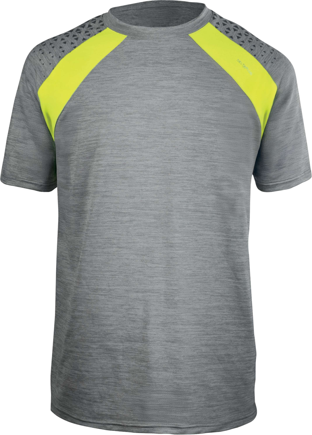 T-shirt z poliestru Delta Plus BILBA — Szaro-żółty