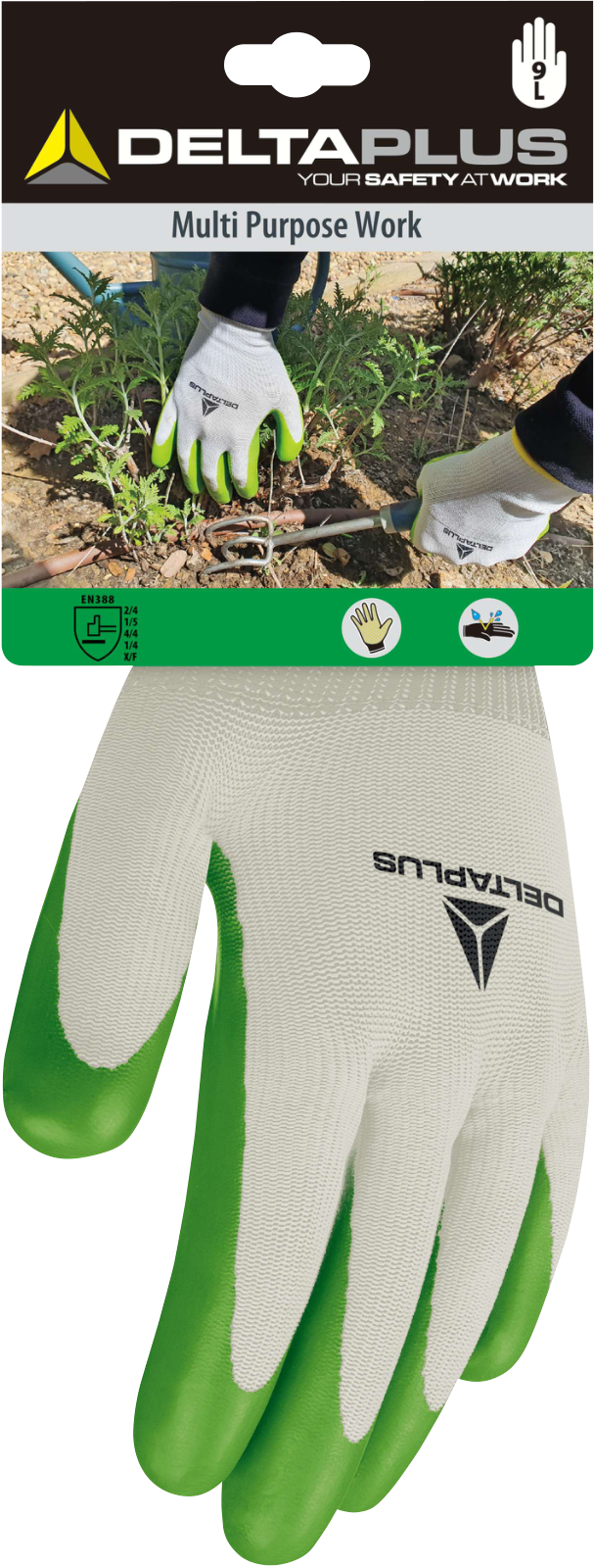Rekawice ogrodowe Delta Plus DPVE733 — Biało-zielony
