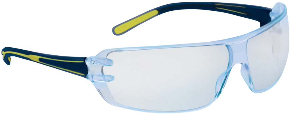 Jednoczęściowe okulary z poliwęglanu Delta Plus HELIUM 2 DETECTABLE — Niebieski