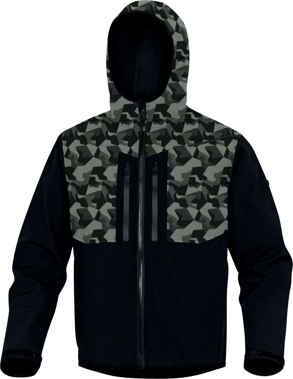 Bluza z tkaniny softshell z poliestru Delta Plus HORTEN2 — Czarno-pomarańczowy