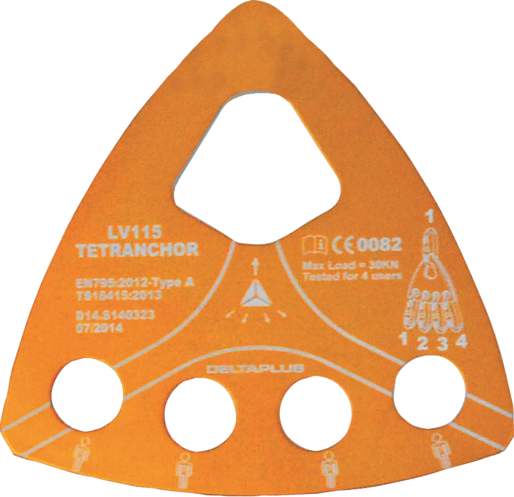 Rigging plate Delta Plus TETRANCHOR LV115 — Pomarańczowy