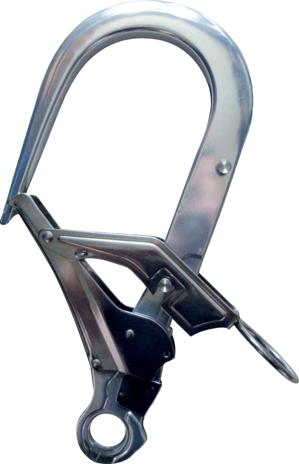 Hak z automatycznym blokowaniem z dużym otworem 90 mm Delta Plus LV401 — Aluminizowany