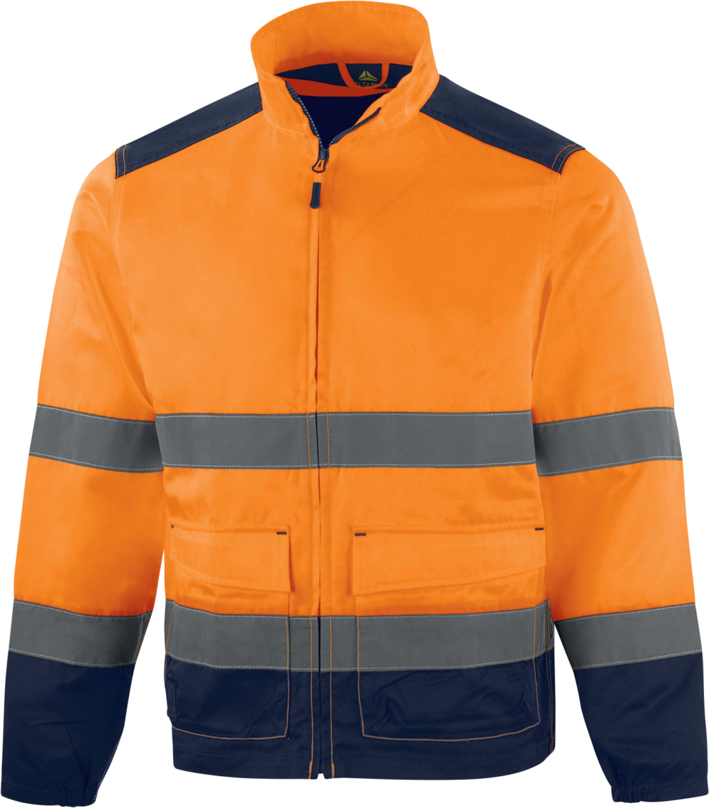 Bluza ostrzegawcza mach1 z wieloma kieszeniami Delta Plus M1VE2HV — Pomarańczowy fluo-granatowy