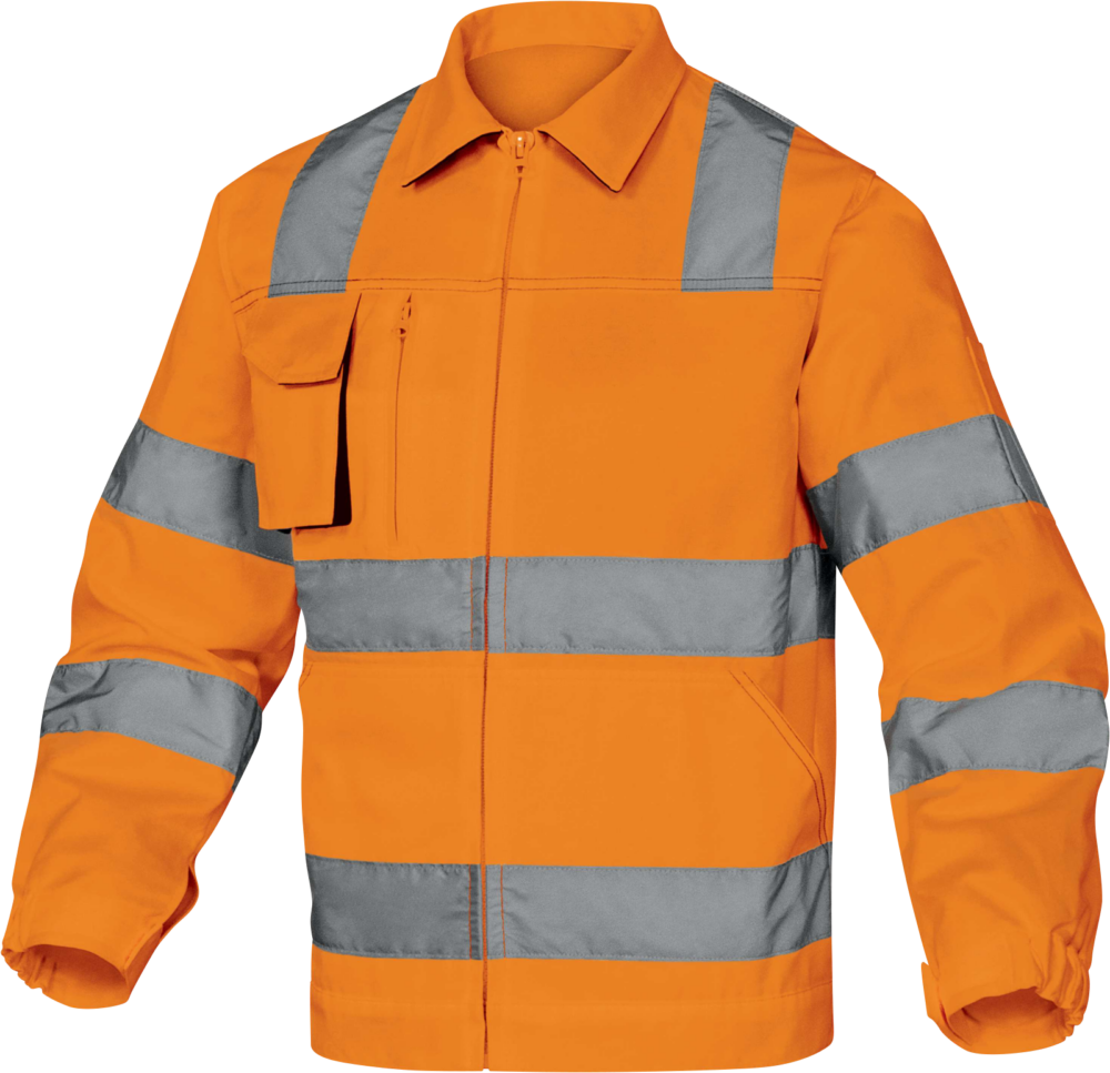 Bluza ostrzegawcza mach2 z bawełny Delta Plus M2VHV — Żółty fluo-szary