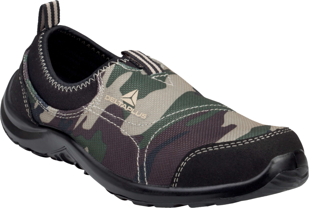 Półbuty z poliestru i bawełny Delta Plus MIAMI S1P CAMO SRC — Khaki