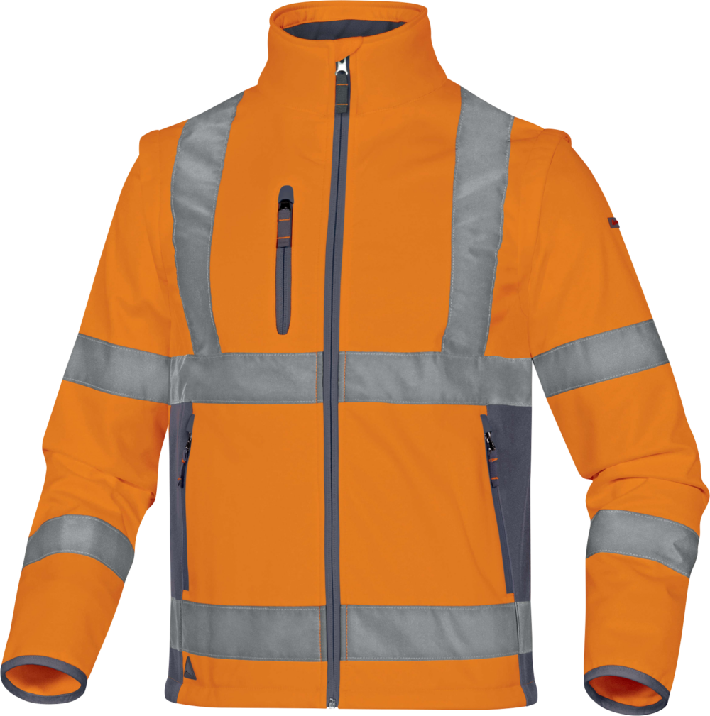 Bluza ostrzegawcza softshell z poliestru Delta Plus MOONLIGHT2 — Pomarańczowy fluo-szary