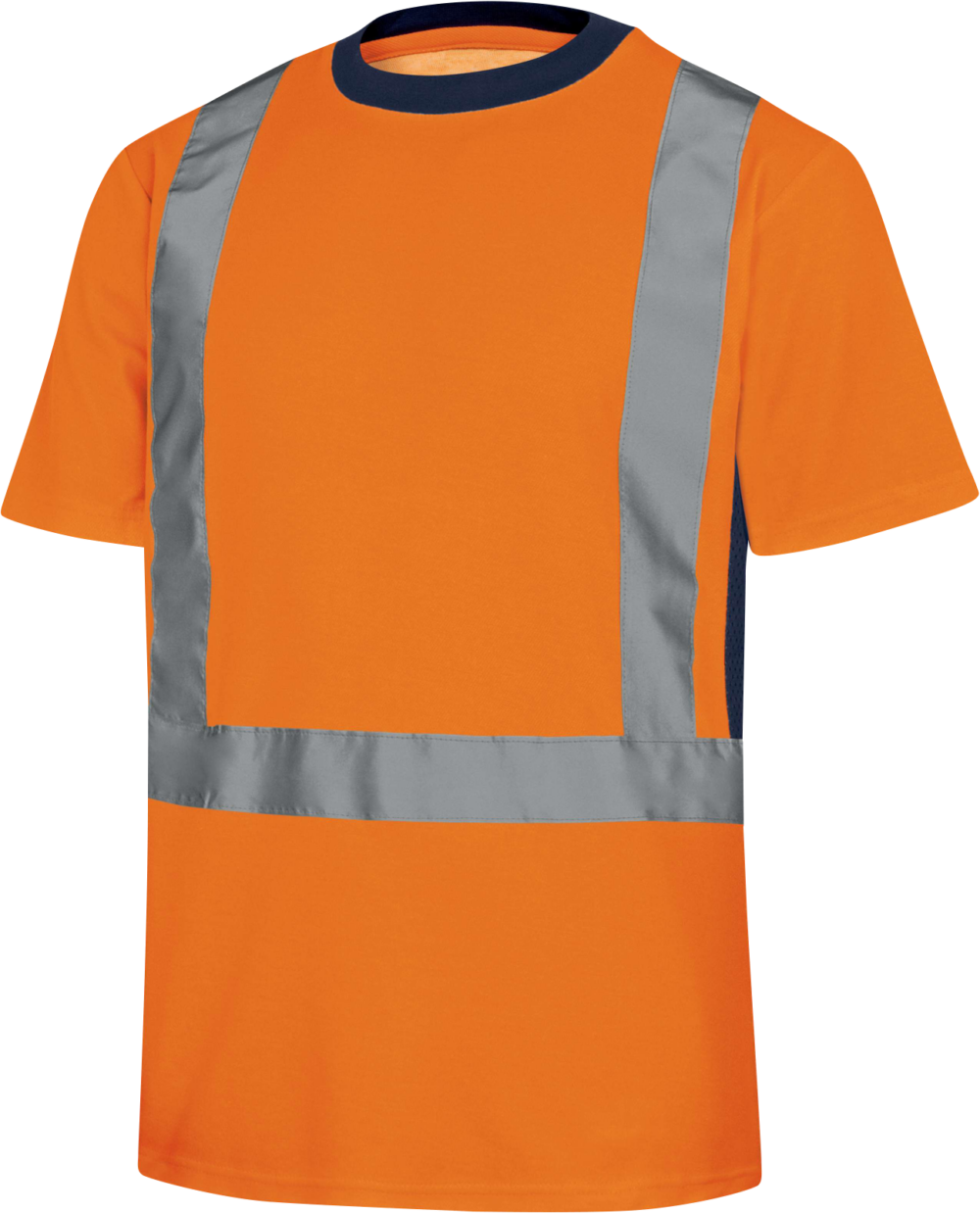T-shirt ostrzegawczy z bawełny Delta Plus NOVA — Pomarańczowy fluo