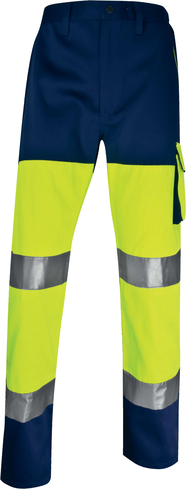Spodnie ostrzegawcze panostyle z poliestru Delta Plus PHPA2 — Pomarańczowy fluo-granatowy - obrazek 2