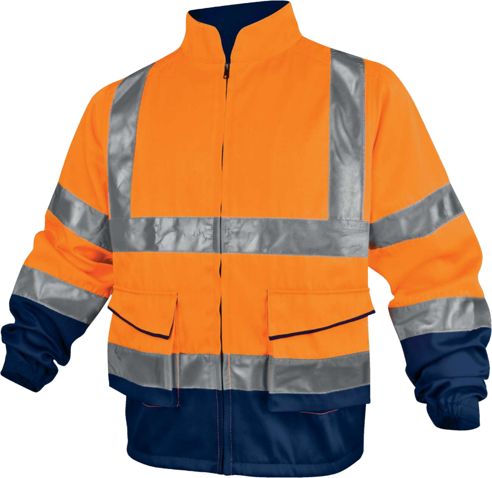 Bluza ostrzegawcza panostyle z poliestru Delta Plus PHVE2 — Pomarańczowy fluo-granatowy