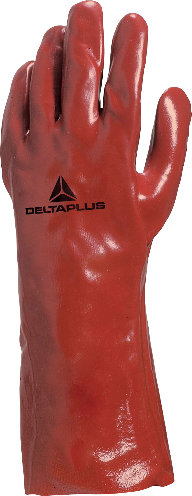 Rękawice z pvc na wkładzie z bawełny interlock Delta Plus PVC7335 — Czerwony