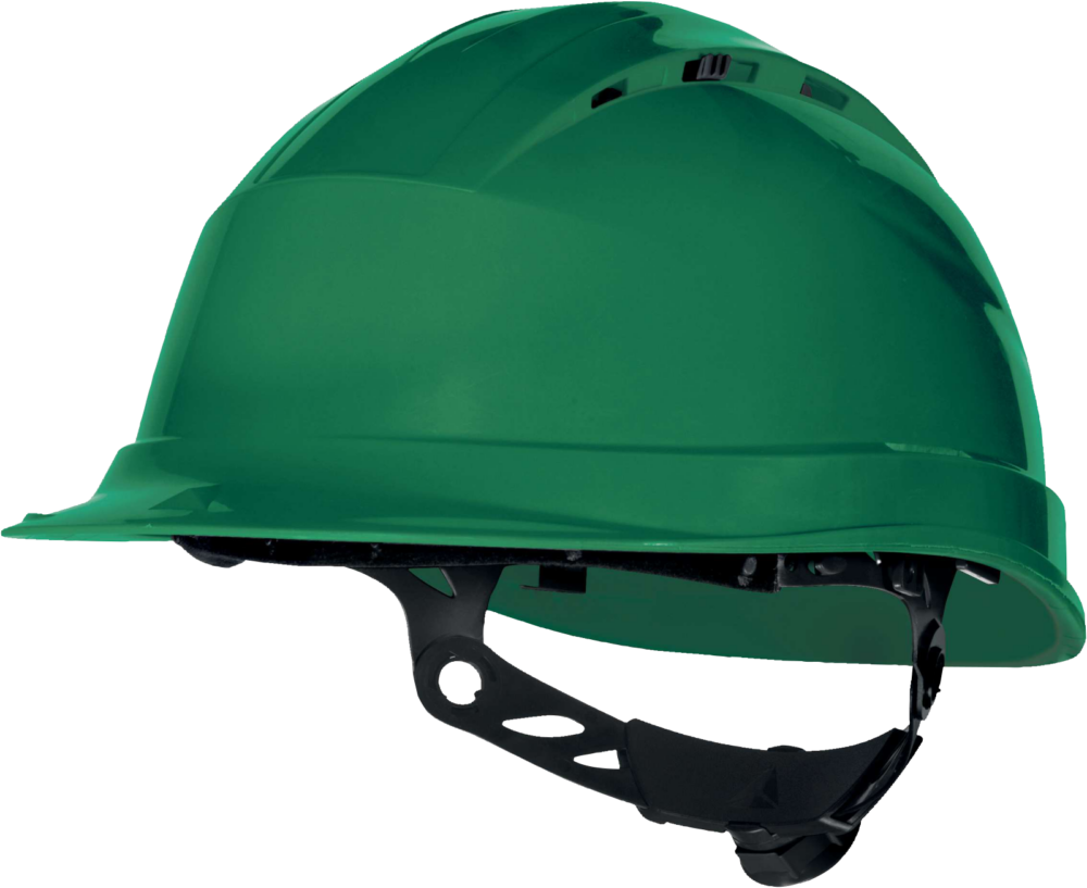 Hełm ochronny wentylowany z polipropylenu Delta Plus QUARTZ UP IV — Żółty
