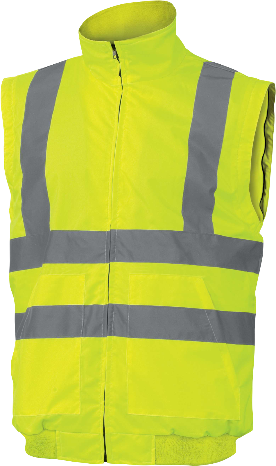 Wiatrówka ostrzegawcza z odpinanymi rękawami 2 w 1 Delta Plus RENO HV — Pomarańczowy fluo - obrazek 3
