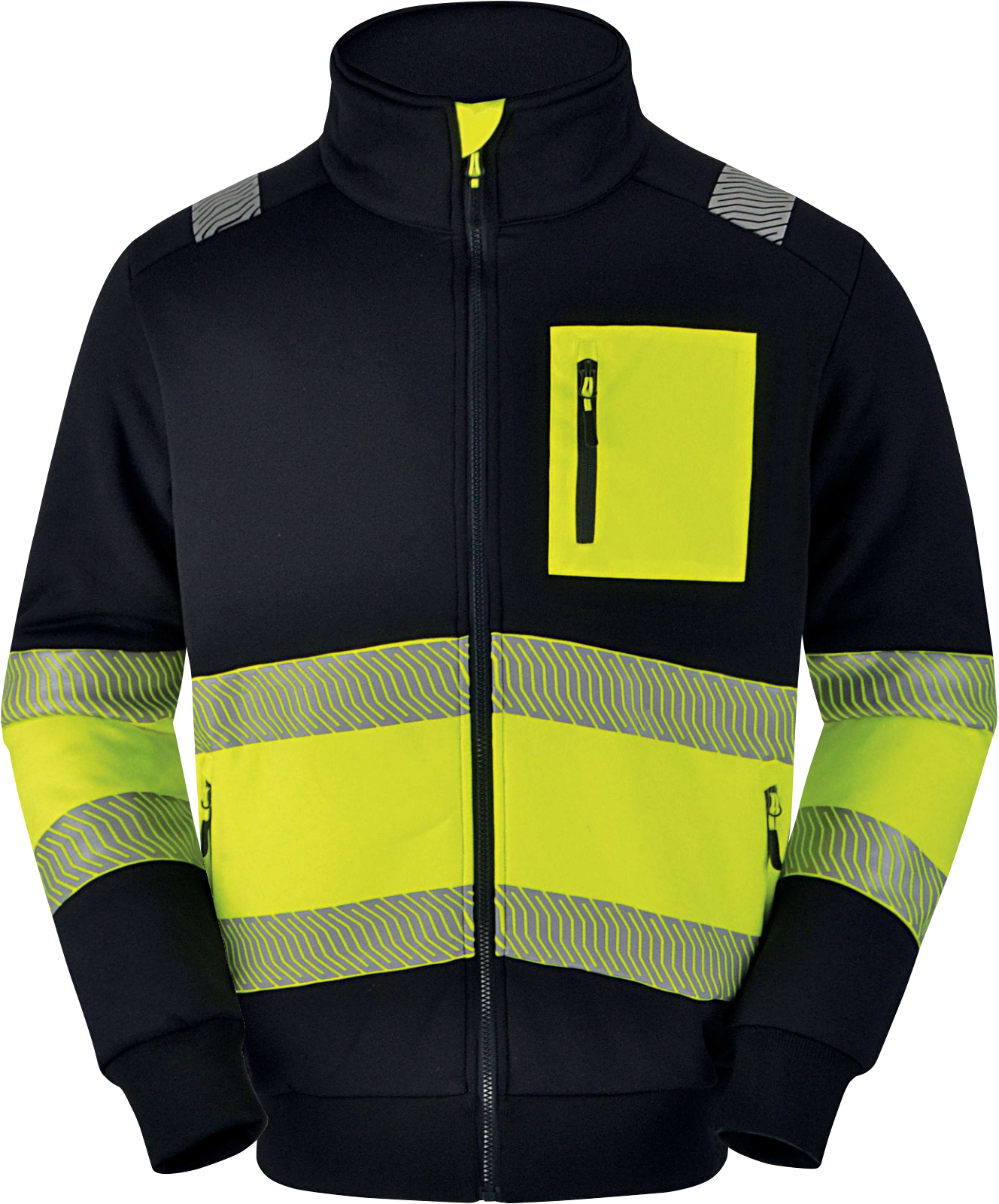 Kurtka ostrzegawcza Delta Plus SHERPAHV — Żółty fluo-czarny - obrazek 3