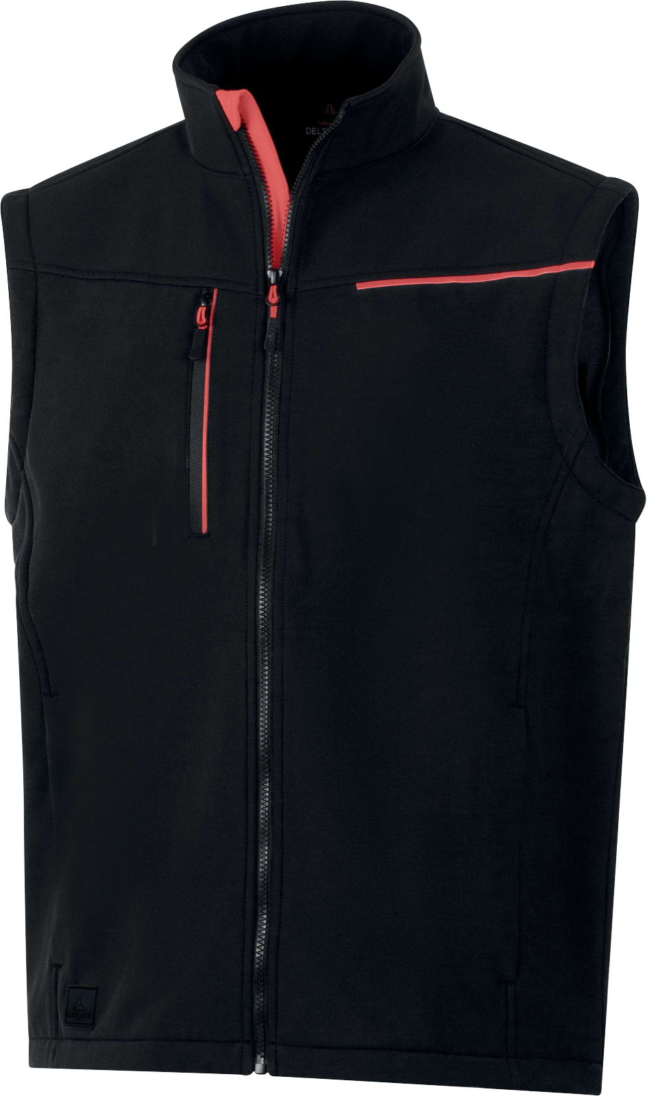 Softshell 2 w 1 - softshell 96% elastan z recyklingu 4% Delta Plus SOCCIA — Czarno-czerwony - obrazek 7