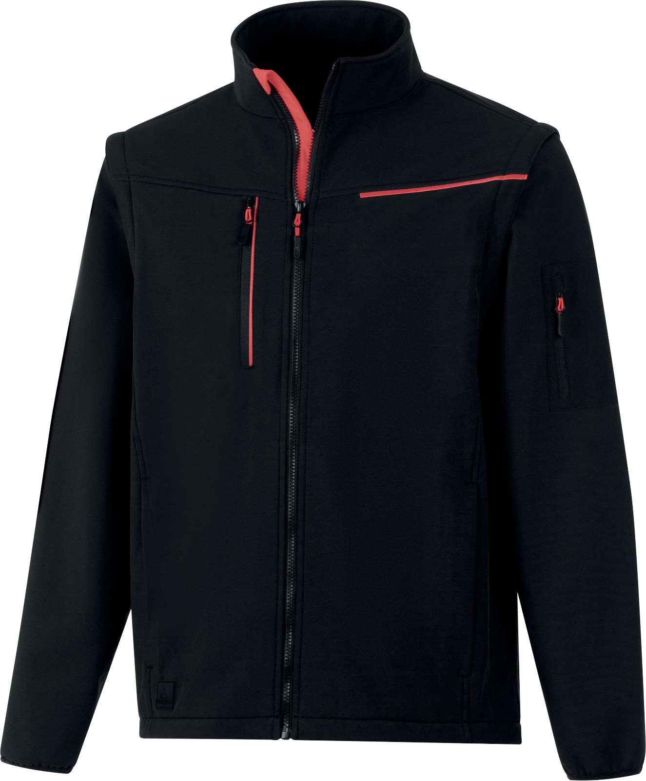 Softshell 2 w 1 - softshell 96% elastan z recyklingu 4% Delta Plus SOCCIA — Czarno-czerwony - obrazek 5