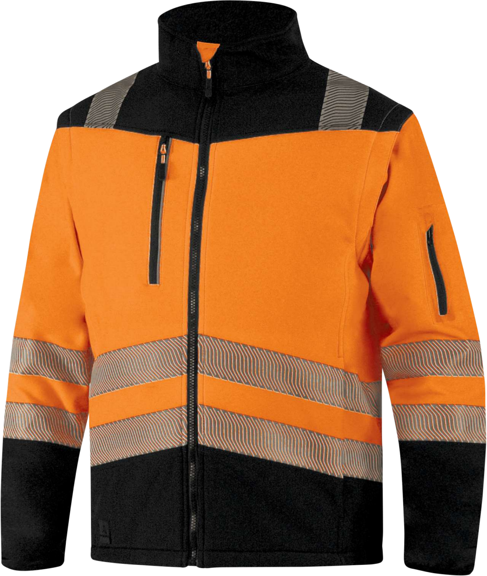 Bluza ostrzegawcza z tkaniny softshell wododporna i Delta Plus SOCCIAHV — Żółty fluo-czarny