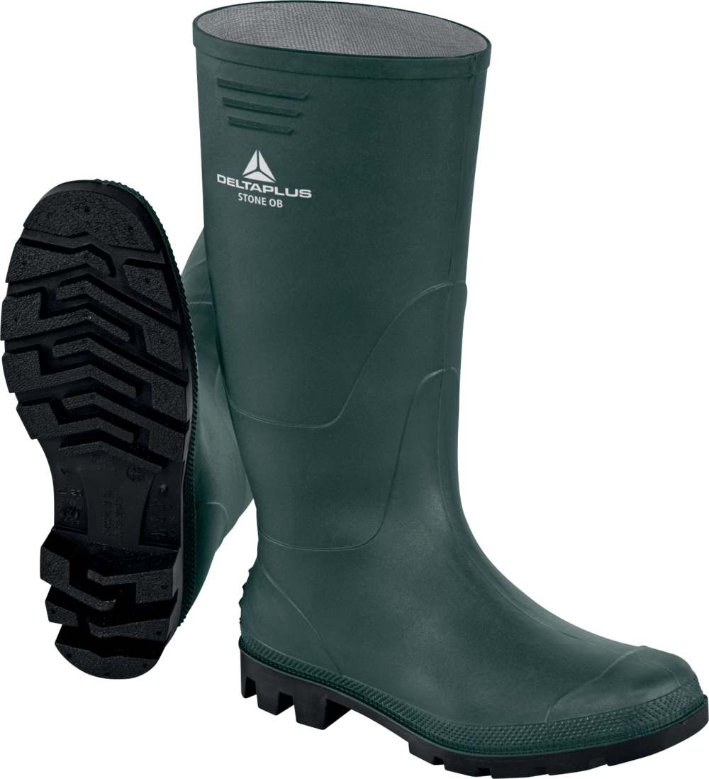 Obuwie robocze z pvc Delta Plus STONE OB FO — Zielono-czarny