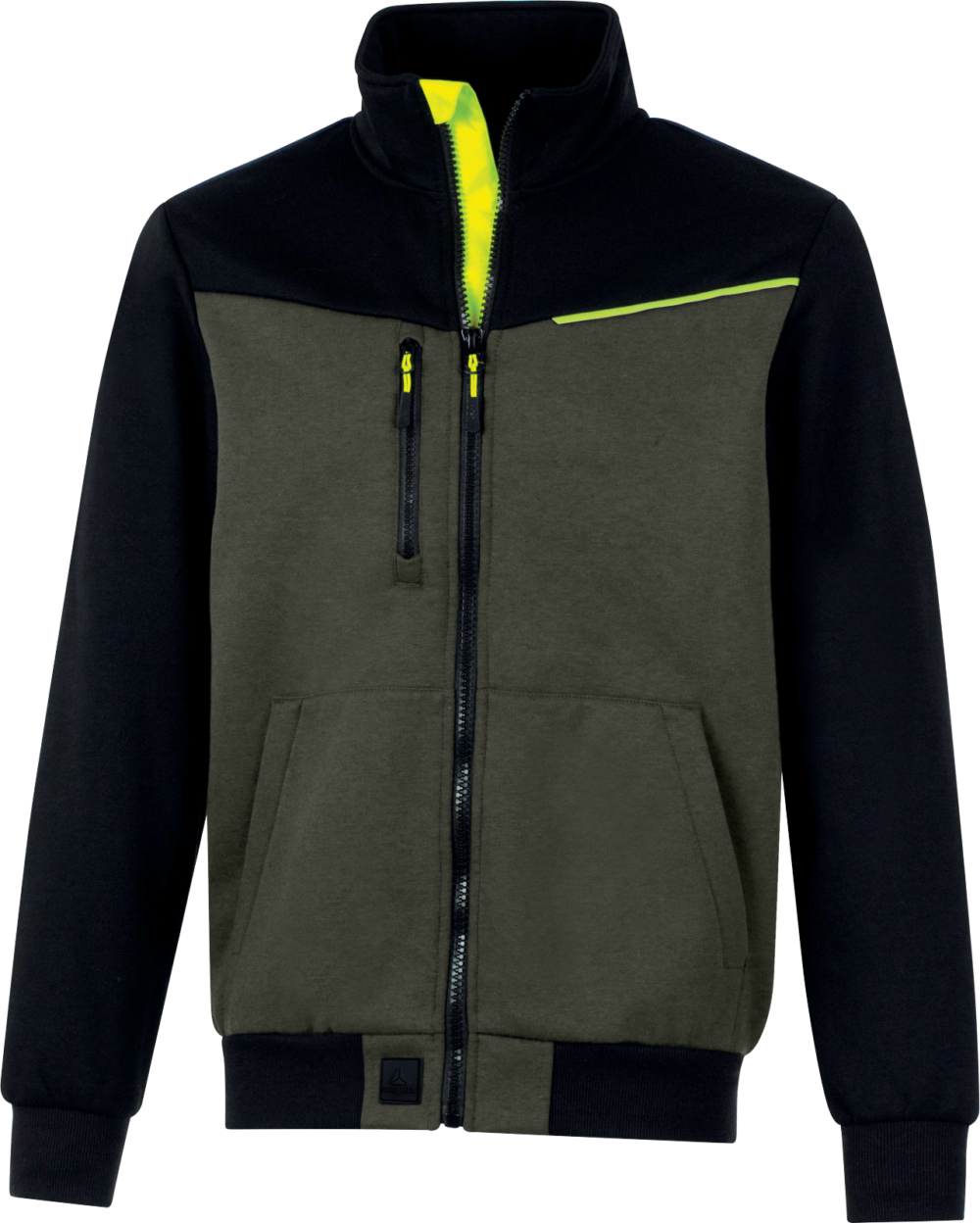 Bluza sweat zapinana na zamek - molton 65% poliester z Delta Plus SWABI — Ciemnoszaro-czarny