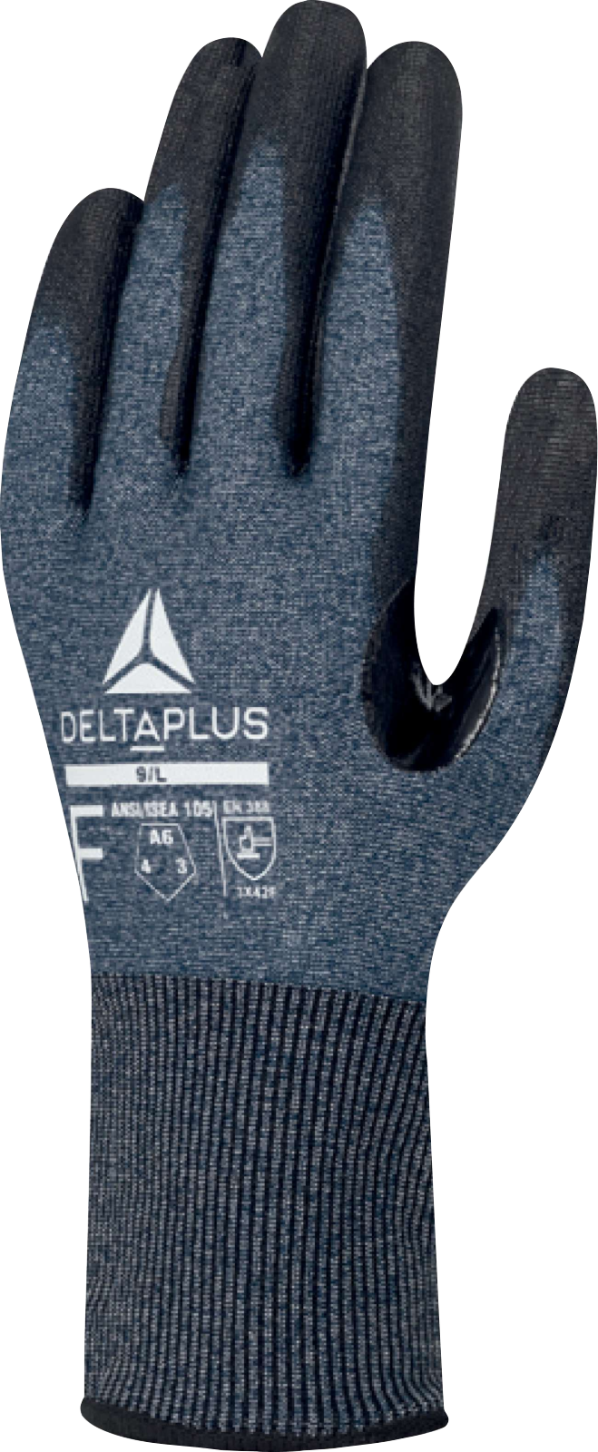 Rękawice dziane powlekane hppe Delta Plus VENICUTF10 — Niebiesko-czarny