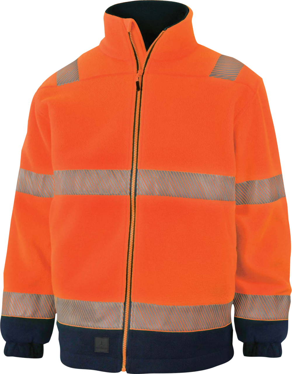 Bluza polarowa ostrzegawcza kl. 2 z poliestru Delta Plus VISTA — Pomarańczowy fluo-granatowy