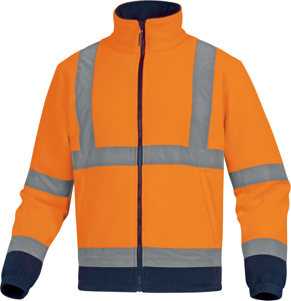 BLUZA POLAROWA OSTRZEGAWCZA Z POLIESTRU 280 g/m² - KL. 2 Delta Plus ZENITH — Pomarańczowy fluo-granatowy