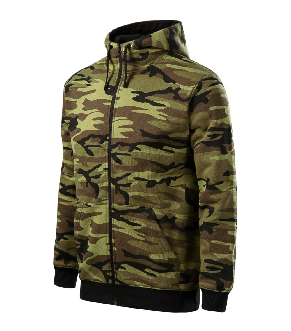 Bluza męska MALFINI Camo Zipper — Camouflage green